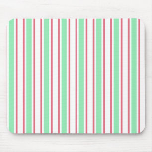 strepen met gemint groen, roze en wit snoep muismat