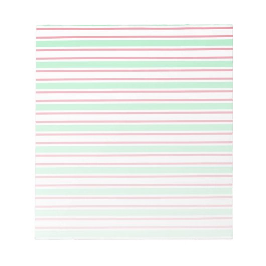 strepen met gemint groen, roze en wit snoep notitieblok (Voorkant)