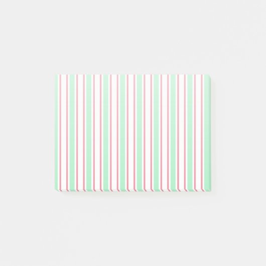 strepen met gemint groen, roze en wit snoep post-it® notes (Voorkant)