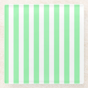 strepen met groene en witte snoep glazen onderzetter