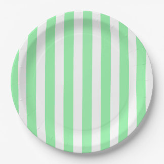 strepen met groene en witte snoep papieren bordje