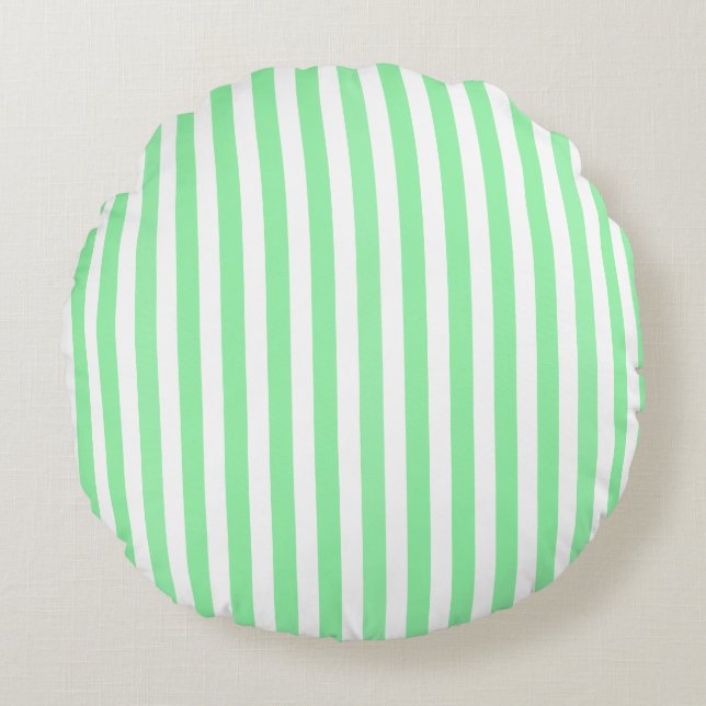 strepen met groene en witte snoep rond kussen (Voorkant)
