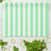 strepen met groene en witte snoep theedoek (Gevouwen)