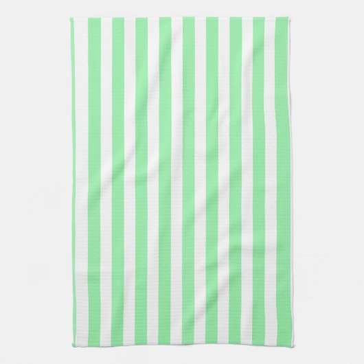 strepen met groene en witte snoep theedoek (Verticaal)