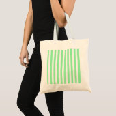strepen met groene en witte snoep tote bag (Voorkant (product))