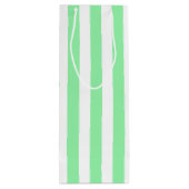 strepen met groene en witte snoep wijn cadeautas (Achterkant)