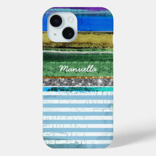 Strepen met haar naam iPhone 15 case