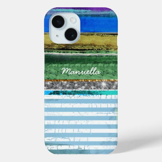 Strepen met haar naam Case-Mate iPhone case (Achterkant)