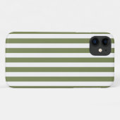 strepen met olijfgroen en wit snoep Case-Mate iPhone case (Achterkant (horizontaal))