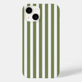 strepen met olijfgroen en wit snoep Case-Mate iPhone case (Achterkant)