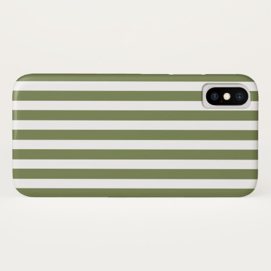 strepen met olijfgroen en wit snoep Case-Mate iPhone case (Achterkant (horizontaal))