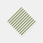 strepen met olijfgroen en wit snoep servet (Hoek)