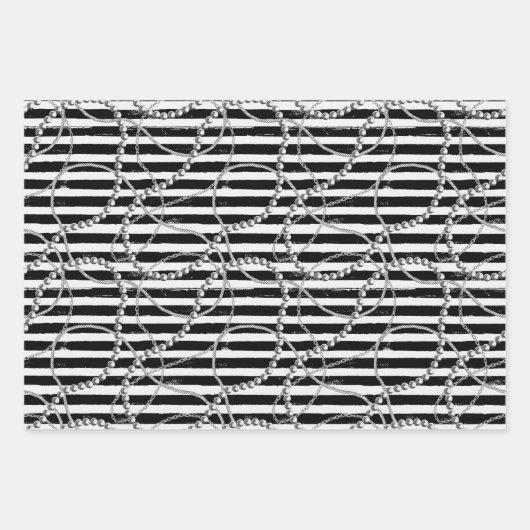  strepen met parels en kettingen inpakpapier vel (Voorkant 2)