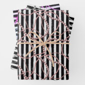  strepen met parels en kettingen inpakpapier vel (In situ)