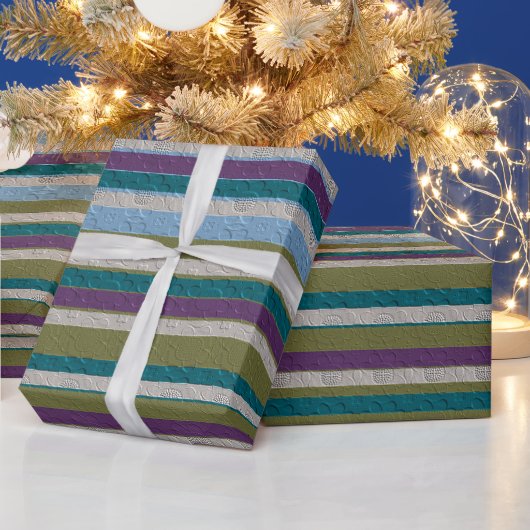 Strepen Met Patroon  Cadeaupapier (Feestdagen)