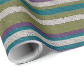 Strepen Met Patroon  Cadeaupapier (Rol Hoek)