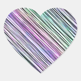 Strepen met regenbooggradiënt: hart sticker
