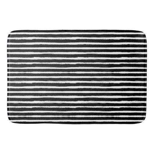 strepen met zwarte en witte handgetekende waterver badmat (Voorkant)