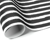 strepen met zwarte en witte handgetekende waterver cadeaupapier (Rol Hoek)