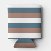 Strepen Mocha Bruin Blauwgroen Wit Blikjeskoeler (Achterkant)