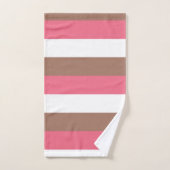 Strepen Mocha Bruin Roze Wit Bad Handdoek (Handdoek)
