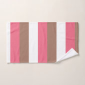 Strepen Mocha Bruin Roze Wit Bad Handdoek (Handdoek)