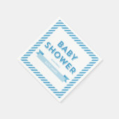 Strepen Modern Blauw Baby shower Servetten (Hoek)