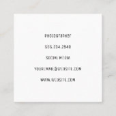 Strepen | Modern | Fotograaf Vierkante Visitekaartje (Achterkant)