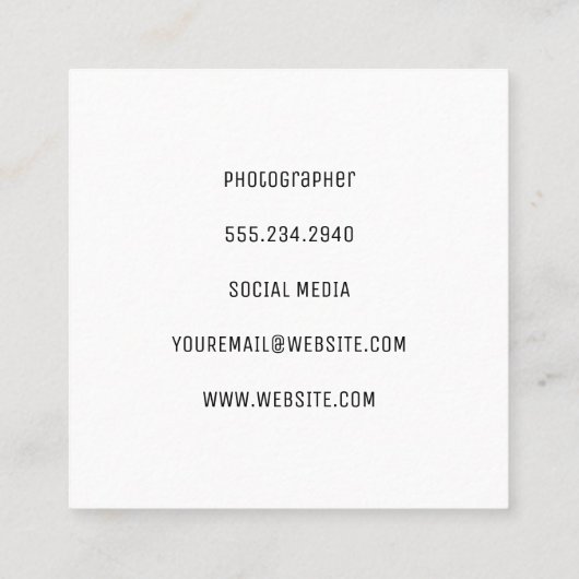 Strepen | Modern | Fotograaf Vierkante Visitekaartje (Achterkant)