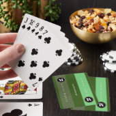 Strepen Modern groen Monogram Pokerkaarten (Insitu)