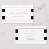 Strepen Modern Zwart Wit Goud Script Boutique Visitekaartje (Voorkant / Achterkant)