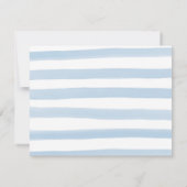 Strepen Monogram Babyblauw Watercolor Moderne Chic Notitiekaartje (Achterkant)