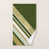 Strepen Moss Green Gold Cream op Donkergroen Bad Handdoek (Handdoek)
