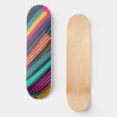 Strepen neonpatroon persoonlijk skateboard (Voorkant)