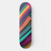 Strepen neonpatroon persoonlijk skateboard (Voorkant)