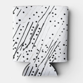 Strepen of polka stippen zwart, wit, grijs patroon blikjeskoeler