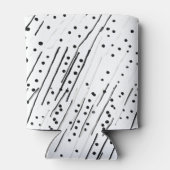 Strepen of stippen zwart, wit, grijs patroon blikjeskoeler (Achterkant)