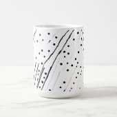 Strepen of stippen zwart, wit, grijs patroon koffiemok (Center)