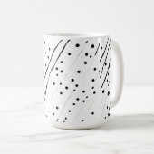Strepen of stippen zwart, wit, grijs patroon koffiemok (Voorkant rechts)