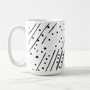 Strepen of stippen zwart, wit, grijs patroon koffiemok