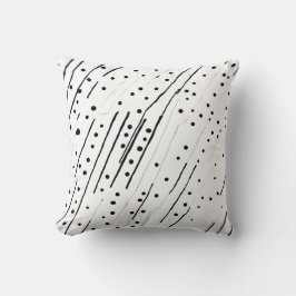 Strepen of stippen zwart, wit, grijs patroon kussen