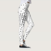 Strepen of stippen zwart, wit, grijs patroon leggings (Rechts)