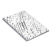 Strepen of stippen zwart, wit, grijs patroon notitieboek (Rechterzijde)