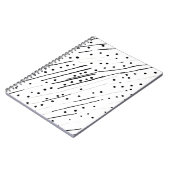 Strepen of stippen zwart, wit, grijs patroon notitieboek (Linkerzijde)