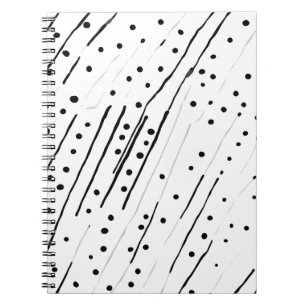 Strepen of stippen zwart, wit, grijs patroon notitieboek