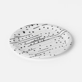 Strepen of stippen zwart, wit, grijs patroon papieren bordje (Gekanteld)