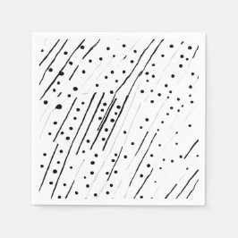 Strepen of stippen zwart, wit, grijs patroon servet