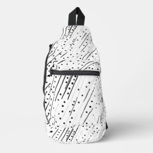 Strepen of stippen zwart, wit, grijs patroon sling bag