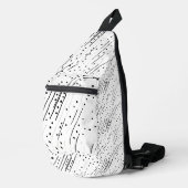 Strepen of stippen zwart, wit, grijs patroon sling bag (Rechterhoek)