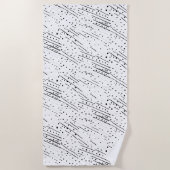 Strepen of stippen zwart, wit, grijs patroon strandlaken (Voorkant)